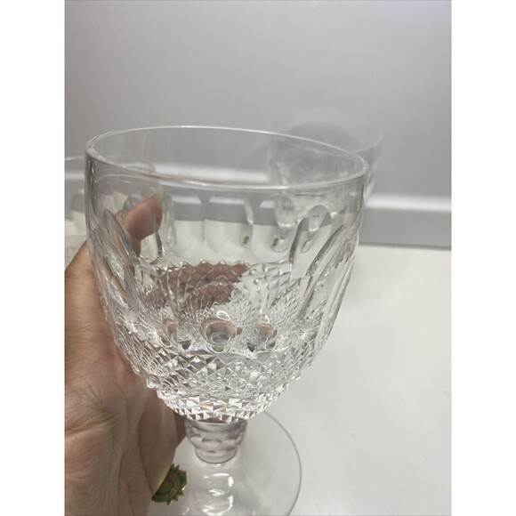 Set Of 4 Vintage Waterford Colleen Claret Wine Glasses Crystal Short Ball Stem - Picture 9 of 14